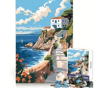 Île de Rhodes, Grèce Puzzle de 1000 pièces pour Adultes Jeu de réflexion, Passe-Temps la Maison, Bords Nets, Joli Cadeau (50x75cm)