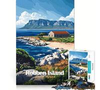 Île de Robben, Afrique du Sud Puzzle de 1000 pièces pour Adolescents Jeu de réflexion Stimulant et Amusant Découpe précise Cadeau Festif (50x75cm)