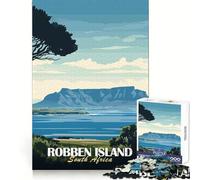 Île de Robben, Afrique du Sud Puzzle de 1000 pièces pour Adultes Améliore la mémoire Divertissement paisible Bords Nets pour Les fêtes (38x52cm)