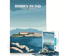 Île de Robben, Afrique du Sud Puzzle de 1000 pièces pour Adultes et Adolescents À Construire Lentement, à apprécier Découpe précise Pièce de Collection Artistique (50x75cm)