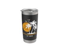 Île de Sainte-Lucie, souvenir de vacances aux Caraïbes Gobelet isotherme en acier inoxydable double paroi