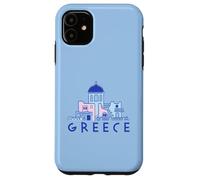 Île de Santorin Grèce Églises orthodoxes grecques minimalistes Coque pour iPhone 11