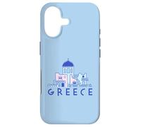 Île de Santorin Grèce Églises orthodoxes grecques minimalistes Coque pour iPhone 17