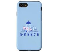 Île de Santorin Grèce Églises orthodoxes grecques minimalistes Coque pour iPhone SE (2020) / 7/8