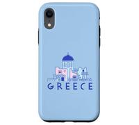 Île de Santorin Grèce Églises orthodoxes grecques minimalistes Coque pour iPhone XR