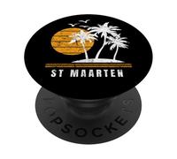 Île de St Maarten, Caraïbes, Souvenirs de Vacances PopSockets PopGrip Adhésif