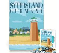 Île de Sylt, Allemagne Puzzle de 1000 pièces pour Adolescents, Jeu de logique, Passe-Temps à la Maison, découpe précise, Cadeau de fête 38x52cm