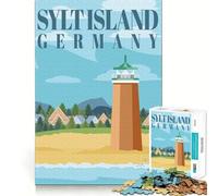 Île de Sylt, Allemagne Puzzle de 1000 pièces pour Adolescents Jeu Intelligent et ludique pour Partager des Moments de complicité Découpe Lisse Liste de souhaits du Père Noël 50x75cm