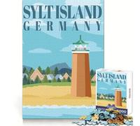 Île de Sylt, Allemagne Puzzle de 1000 pièces pour Adultes Jeu Intelligent pour renforcer Les Liens familiaux Découpe précise Cadeau saisonnier 38x26cm