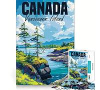 Île de Vancouver,Canada Puzzle de 1000 pièces Jeu de création et de développement Personnel Emboîtement Parfait Pas de pièces détachées Activité de Partage et de complicité en Famille (50x75cm)