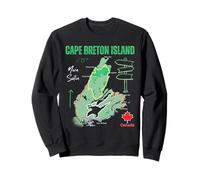 Île du Cap-Breton, Nouvelle-Écosse Canada - Carte avec emplacements Sweatshirt