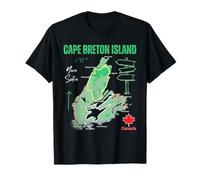 Île du Cap-Breton, Nouvelle-Écosse Canada - Carte avec emplacements T-Shirt