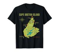 Île du Cap-Breton, Nouvelle-Écosse Canada - carte avec emplacements T-Shirt