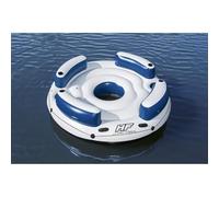 Île Flottante Hydro-Force Bestway en PVC Durable 239 x 63,5 cm avec 4 dossiers, Porte-gobelets, poignées et Fond en Maille pour détente et flottaison sur Piscine, lac ou Plage