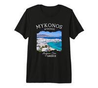 Île Grecque Mykonos Grèce dans la mer Égée Vacay en Famille T-Shirt Haut de Gamme