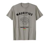 Ile Maurice Coquillage Drapeau Mauricien Île Palourde Océan Indien T-Shirt