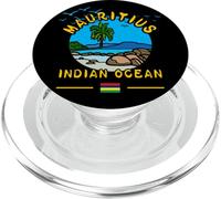 Ile Maurice Océan Indien Palmier Plage Drapeau Île Souvenir PopSockets PopGrip pour MagSafe