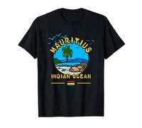 Ile Maurice Océan Indien Palmier Plage Drapeau Île Souvenir T-Shirt