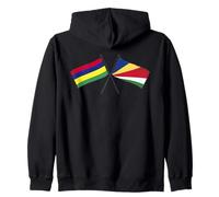 Ile Maurice Seychelles Drapeaux Croisés Mauricien Seychellois Sweat à Capuche