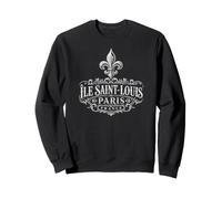 Île Saint-Louis Paris France Décoration Fleur de Lis Blanc Sweatshirt