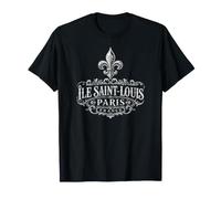 Île Saint-Louis Paris France Décoration Fleur de Lis Blanc T-Shirt