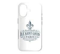 Île Saint-Louis Paris France Ornée Fleur de Lis Bleu Marine Coque pour iPhone 17