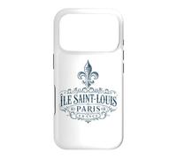 Île Saint-Louis Paris France Ornée Fleur de Lis Bleu Marine Coque pour iPhone 17 Pro