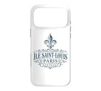 Île Saint-Louis Paris France Ornée Fleur de Lis Bleu Marine Coque pour iPhone 17 Pro Max