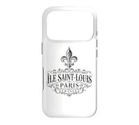 Île Saint-Louis Paris France Ornée Fleur de Lis Noir Coque pour iPhone 17 Pro