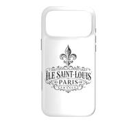 Île Saint-Louis Paris France Ornée Fleur de Lis Noir Coque pour iPhone 17 Pro Max