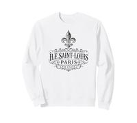Île Saint-Louis Paris France Ornée Fleur de Lis Noir Sweatshirt