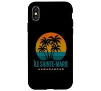 Ile Sainte-Marie Madagascar Rétro Coucher de Soleil Malgache Vacances Coque pour iPhone X/XS