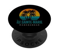Ile Sainte-Marie Madagascar Rétro Coucher de Soleil Malgache Vacances PopSockets PopGrip Adhésif