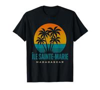 Ile Sainte-Marie Madagascar Rétro Coucher de Soleil Malgache Vacances T-Shirt