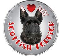 iLeesh Autocollant réfléchissant « I Love My Scottish Terrier », noir