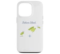 Îles Baléares Carte de Majorque Ibiza Minorque Voyage Coque pour iPhone 13 Pro