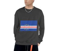 Îles du Cap-Vert Drapeau Patriotique Îles du Cap-Vert Drapeau Graphique Sweatshirt À Capuche Homme Sweatshirt Col Rond pour Usage Quotidien Activités De Loisirs Plein Air Pique-Niques