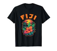 Îles Fidji Océan Pacifique Fleurs Tropicales Vacances à la Plage T-Shirt