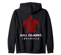 Iles Gili Indonésie Tribal Sea Turtle Island Sweat à Capuche