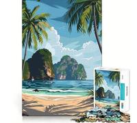Îles Phi Phi Thaïlande Puzzle de 1000 pièces pour Adolescents Jeu de réflexion Calme Découpe précise Cadeau saisonnier (38x52cm)