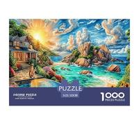 Îles Seychelles Puzzle 1000 Piece pour Adultes Enfant, Puzzle Jeu Éducatif Défi Jouet Jeu D'adresse pour Toute La Famille 52x38cm/1000pcs