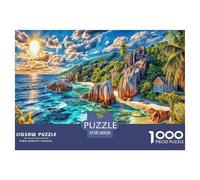 Îles Seychelles Puzzle 1000 Pièces, Difficile Puzzles pour Adults Enfant, Jeu De Défi Intellectuel 38x26cm/1000pcs