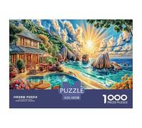 Îles Seychelles Puzzle 1000 Pièces, Difficile Puzzles pour Adults Enfant, Jeu De Défi Intellectuel 52x38cm/1000pcs