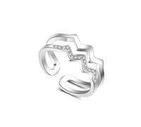 ILESTDG Amare Jewels Bague Ajustable - À Ma Soeur - Je Serai Toujours À Tes Côtés Bague Réglable En Forme De Vague À Double Couche (Argent)