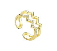 ILESTDG Amare Jewels Bague Ajustable - À Ma Soeur - Je Serai Toujours À Tes Côtés Bague Réglable En Forme De Vague À Double Couche (Or)
