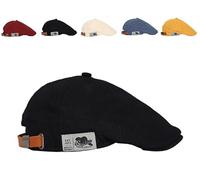 ILESTDG Béret Coton Homme - IvyCap Rétro Tendance Vintage Street Beret Cap Réglable Beret Hats (Noir)