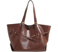 ILESTDG Grand Sac De Cours Lycée - Dixina Sac À Main Cuir PU Pour Femme Grande Capacité Sac À Dos Léger Pour Le Travail, L'école, Bureau (Marron)