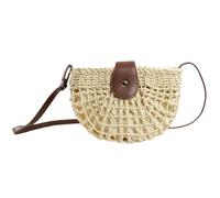 ILESTDG Sac Paille En Bandoulière Tressé Éthique - Cabas Léger Femme, Sac à Main Tendance été (Beige)