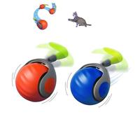 ILESTDG Speedy Tail 2.0 Furalia - Balle Interactive pour Chat, Jouet Interactif Magique pour Chat (Bleu*1+Orange*1)