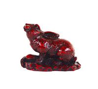 ILEWEI Fengshui Statue de Lapin avec Signe du Zodiaque Chinois pour Le Nouvel an Pâques Lapin Animal Figurines Sauvages Produits en résine Statuettes de lièvre Art de Table Décoration d'intérieur